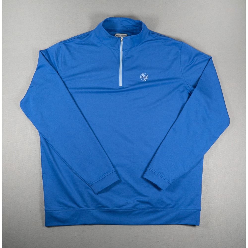 Peter Millar Mens Quarter Zip Pullover Blue Performance XL Golf Activewear